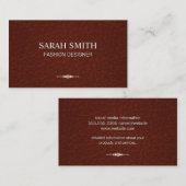 Bruin leder | Elegant element Visitekaartje (Voorkant / Achterkant)
