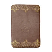 Bruin  leder en goudzout Lijst Badmat (Voorkant Verticaal)