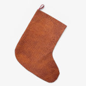 Bruin leder grote kerstsok (Voorkant (Hangend))