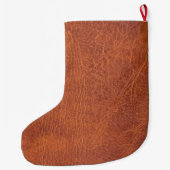 Bruin leder grote kerstsok (Achterkant)