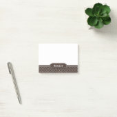 Bruin leder Kijk uit White Quatrefoil Monogram Post-it® Notes (Kantoor)
