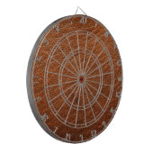 Bruin-leder-kunstklep Dartbord (Voorkant Links)