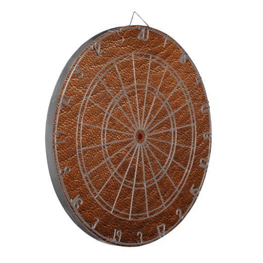 Bruin-leder-kunstklep Dartbord (Voorkant Links)