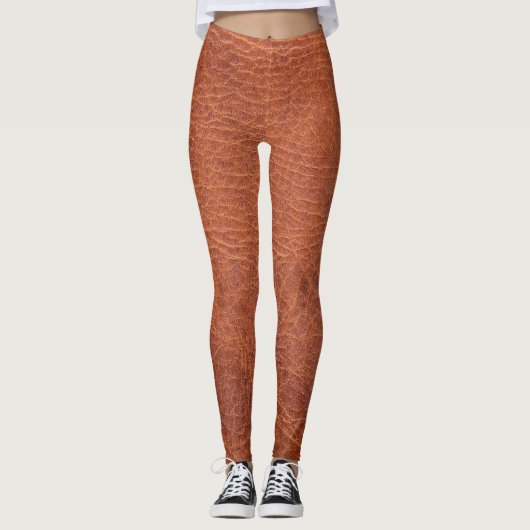 Bruin leder leggings (Voorkant)