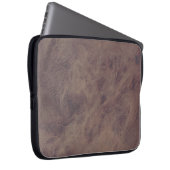 Bruin leder- Masculine Rustige huid Laptop Sleeve (Voorkant Rechts)