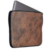 Bruin leder- Masculine Rustige huid Laptop Sleeve (Voorkant Rechts)