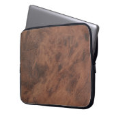 Bruin leder- Masculine Rustige huid Laptop Sleeve (Voorkant Links)