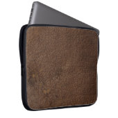 Bruin leder- Masculine Rustige huid Laptop Sleeve (Voorkant Rechts)