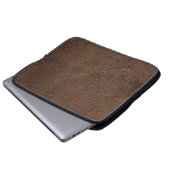Bruin leder- Masculine Rustige huid Laptop Sleeve (Voorkant onderkant)
