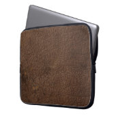 Bruin leder- Masculine Rustige huid Laptop Sleeve (Voorkant Links)