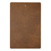 Bruin leder mini klembord (Achterkant)