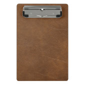 Bruin leder mini klembord (Voorkant)