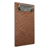 Bruin leder mini klembord (Schuin)