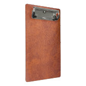 Bruin leder mini klembord (Schuin)