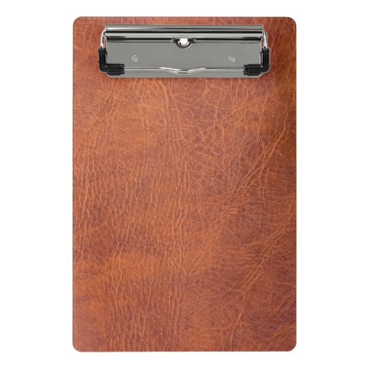 Bruin leder mini klembord (Voorkant)