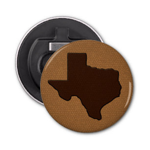 Bruin leder Texas Button Bottle Open Button Flesopener