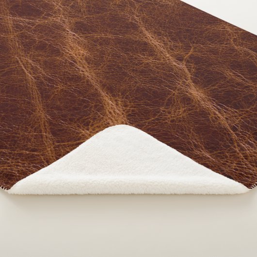 Bruin leder textureleder, textuur, abstract, acce sherpa deken (3/4)