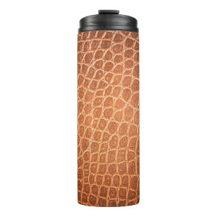 Bruin leder textuur achtergrondse huid, abstract thermosbeker