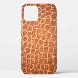 Bruin leder textuur voor achtergrond iPhone 12 hoesje