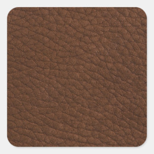 Bruin leder vierkante sticker
