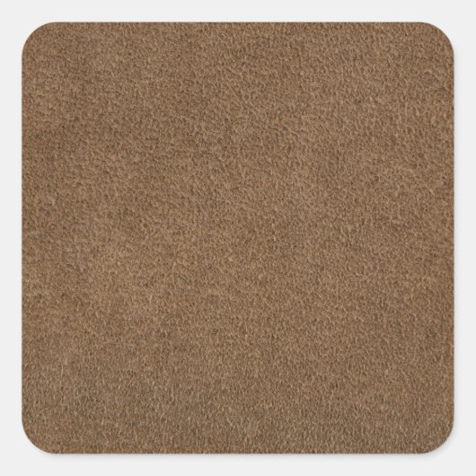 Bruin leder vierkante sticker (Voorkant)