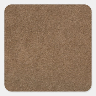 Bruin leder vierkante sticker