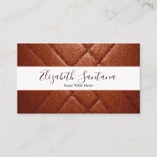 Bruin leder visitekaartje (Voorkant)