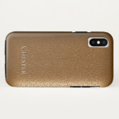 Bruin lederen achtige textuur gepersonaliseerd Case-Mate iPhone case (Achterkant (horizontaal))