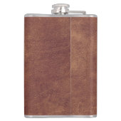 Bruin Lederen Avontuur Gepersonaliseerd Heupfles (Achterkant)