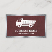 Bruin Lederen Bouw Hauling Dumptruck Visitekaartje (Voorkant)