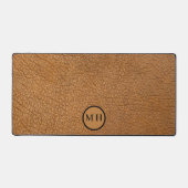 Bruin Lederen Kantoor Mannelijk Pad Monogram (Voorkant)