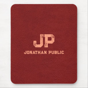 Bruin Lederen Kijk Verdrietig Monogram Verticaal Muismat