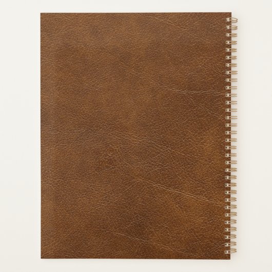 Bruin lederen planner. planner (Achterkant)