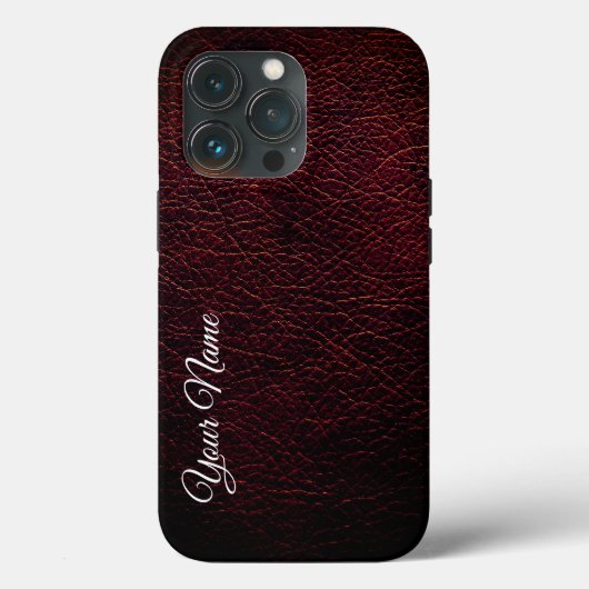 Bruin lederen textiel Case-Mate iPhone case (Achterkant)