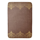 Bruin lederen textiel Druk gouden rand af Badmat (Voorkant Verticaal)