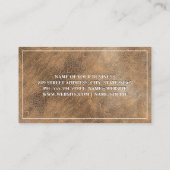 Bruin lederen textiel visitekaartje (Achterkant)