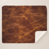 Bruin lederen textureleder, textuur, achtergrond,  sherpa deken (Voorkant (horizontaal))