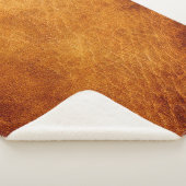 Bruin lederen textuur sherpa deken (3/4)