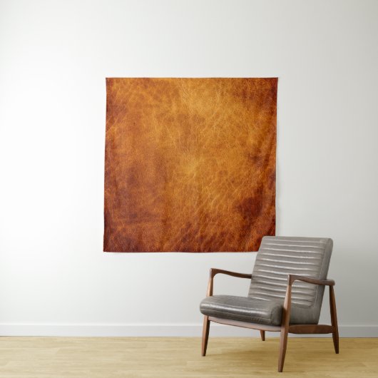 Bruin lederen textuur wandkleed (In situ)