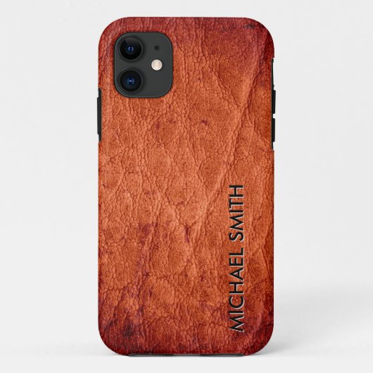 Bruin leer Case-Mate iPhone case (Achterkant)