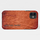 Bruin leer Case-Mate iPhone case (Achterkant (horizontaal))