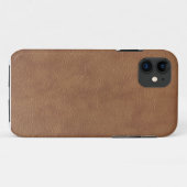 Bruin leer Case-Mate iPhone case (Achterkant (horizontaal))