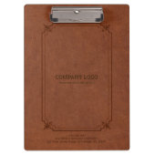 Bruin  leer en Lijst Klembord (Voorkant)