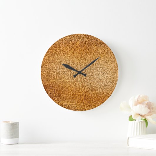 Bruin leer: Gedetailleerde Textuurclose-up Grote Klok (Huis)