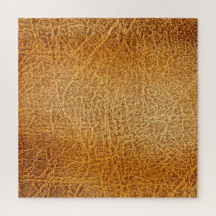 Bruin leer: Gedetailleerde Textuurclose-up Legpuzzel
