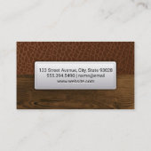 Bruin Leer | Leer genaaid label houtnerf (Achterkant)