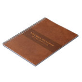 Bruin leer met hechtingen effect notitieboek (Linkerzijde)