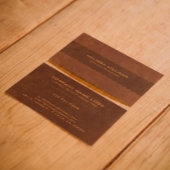 Bruin leer met hechtingen effect visitekaartje