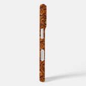 Bruin Leer Met Stempel Monogram Case-Mate iPhone Case (Achterkant / Rechts)