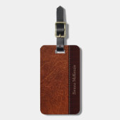Bruin leereffect bagagelabel (Voorkant verticaal)